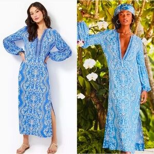 New Lilly Pulitzer laurelie long sleeve maxi caftan Size 16​